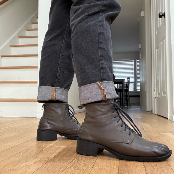 Brown Lace-Up Ankle Boots - Picture 1 of 4